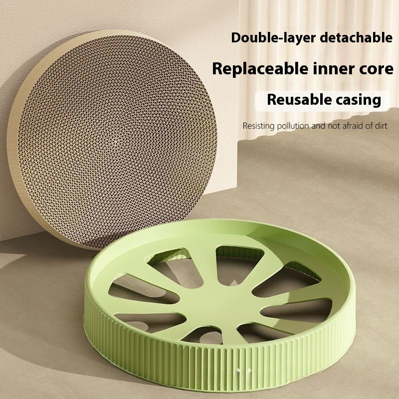 Round Cat Scratching Board Wear-resistant Replaceable Corrugated Paper Cat Nest