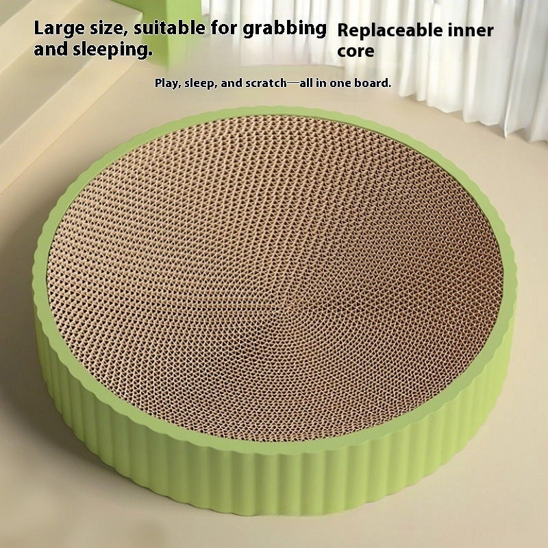 Round Cat Scratching Board Wear-resistant Replaceable Corrugated Paper Cat Nest