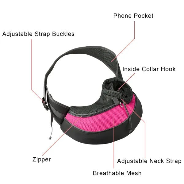 Pet Carrier For Dogs Cats Hand Free Sling Adjustable Padded Strap Tote