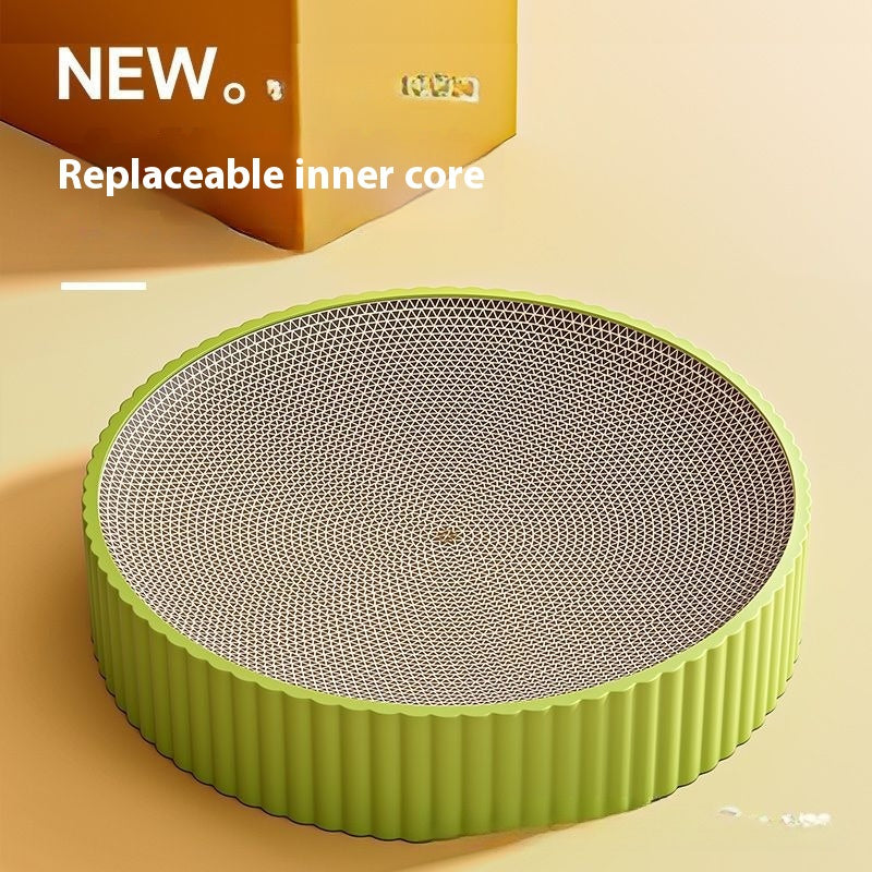 Round Cat Scratching Board Wear-resistant Replaceable Corrugated Paper Cat Nest